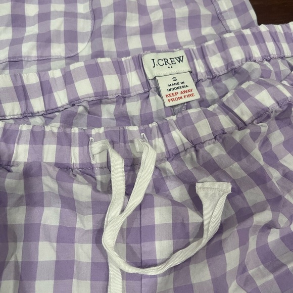 guc j crew factory/ mercantile women’s Purple Check gingham Pajama shorts set s - Picture 3 of 7